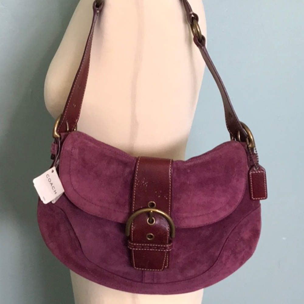 BNWT Vintage Authentic Purple suede Coach purse